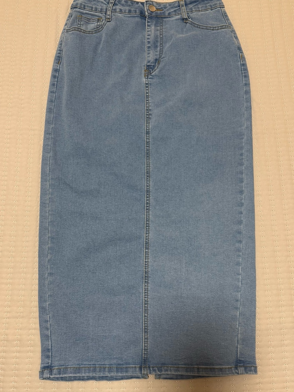 Light Blue Denim Midi Skirt - Women Jeans